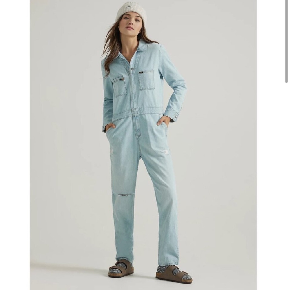 Free People x Lee Denim Union Alls Jumpsuit Collaboration Jeans L